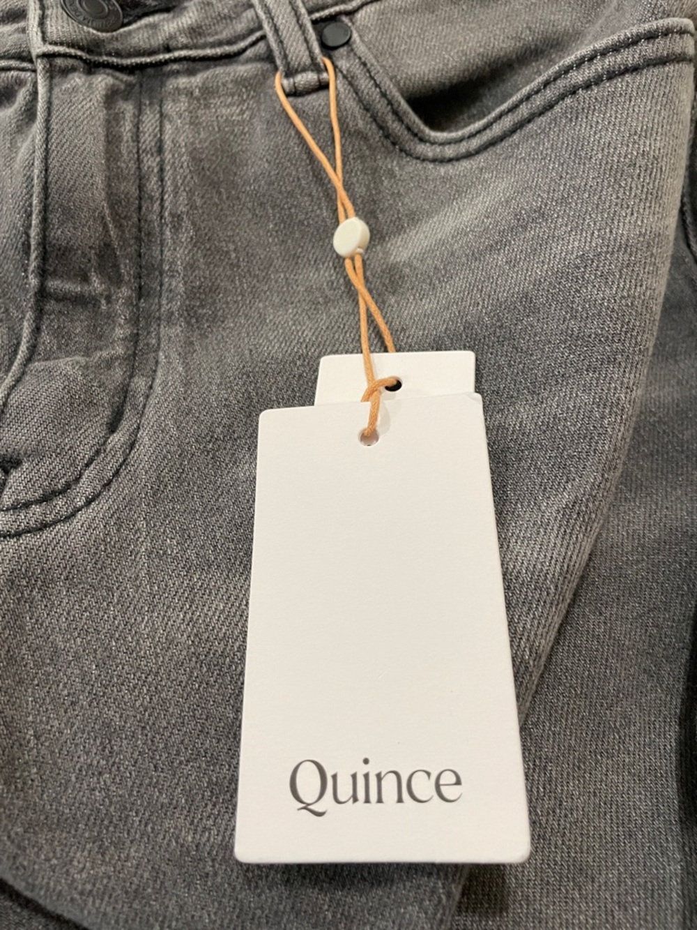 Quince Bella Stretch Relaxed Straight Jeans in Stonewashed Grey Size 30 - Picture 8 of 8